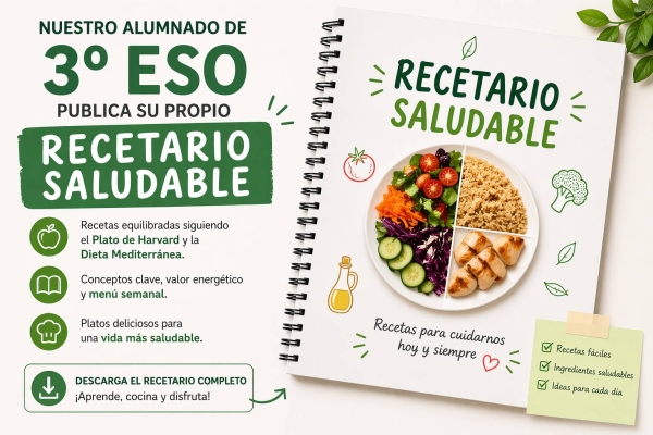 Nuestro alumnado de 3º ESO publica su propio recetario saludable