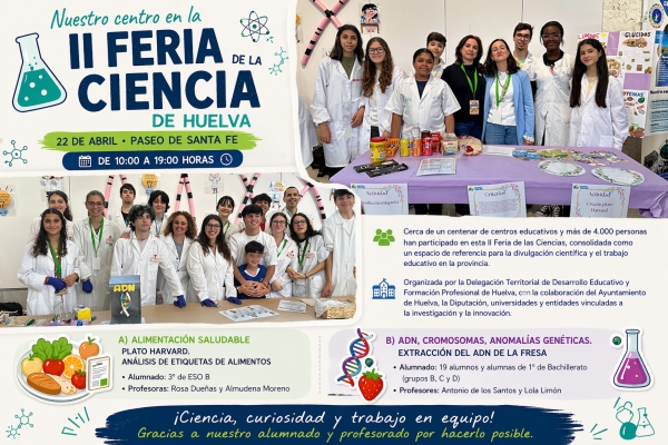Nuestro centro participa en la II Feria de la Ciencia de Huelva
