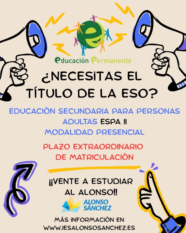 Plazo extraordinario de matriculacion en ESPA II