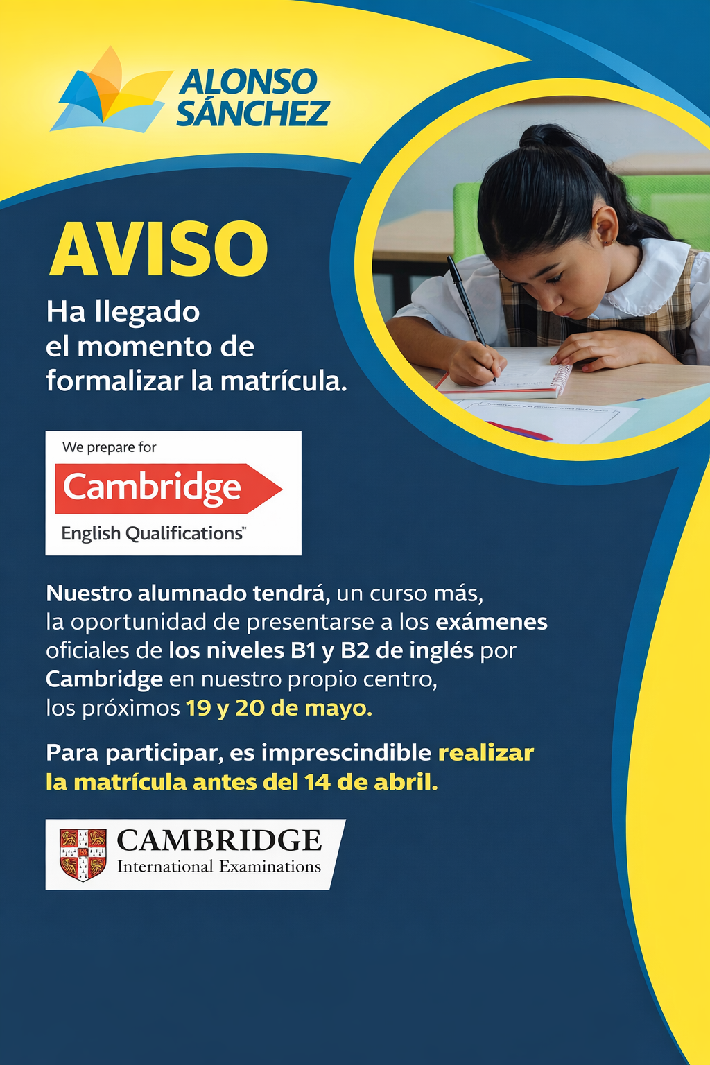Matriculacion examenes oficiales Cambridge